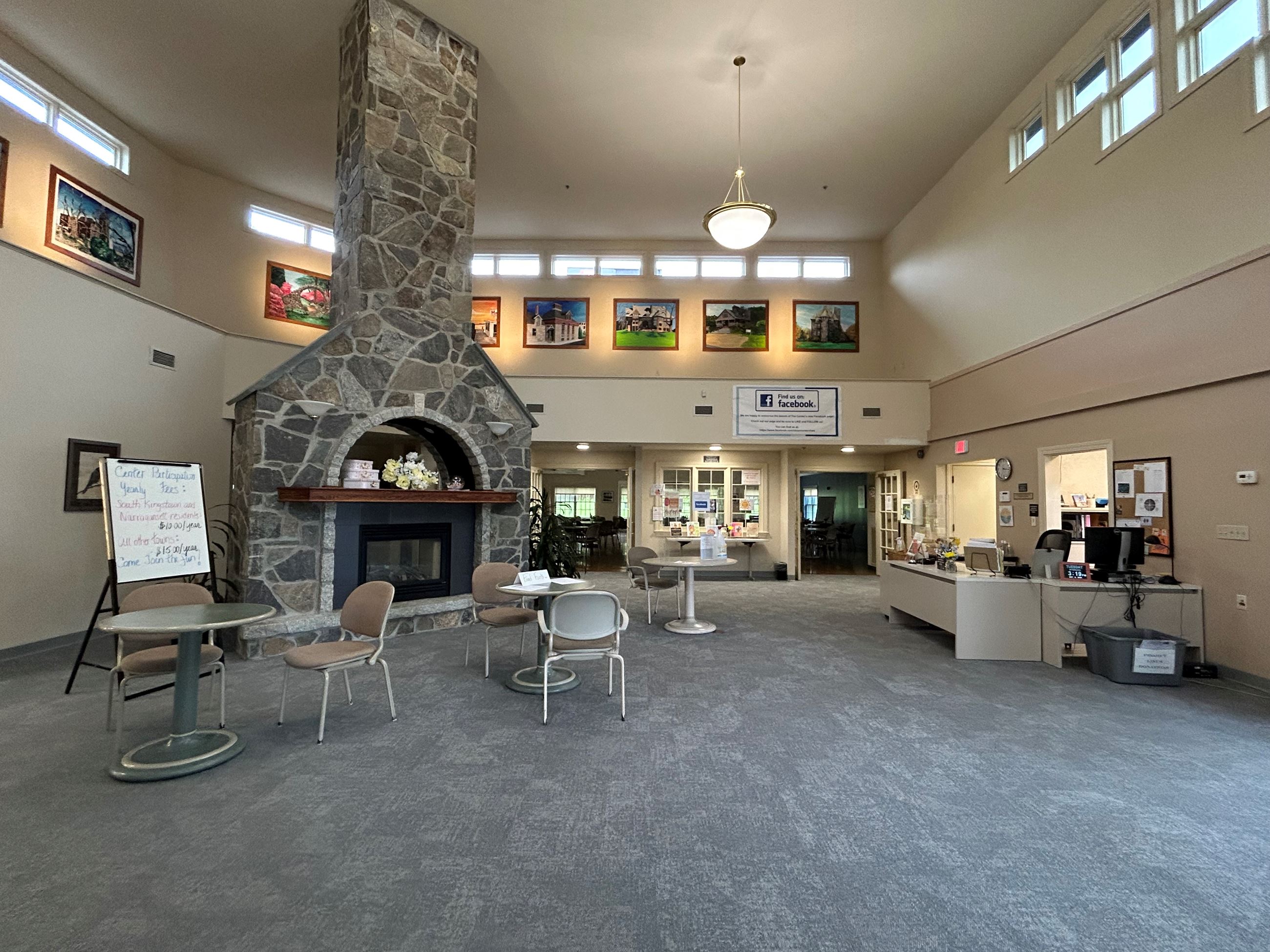 The Atrium is the welcoming area of The Center and a place for people to gather and chat.  