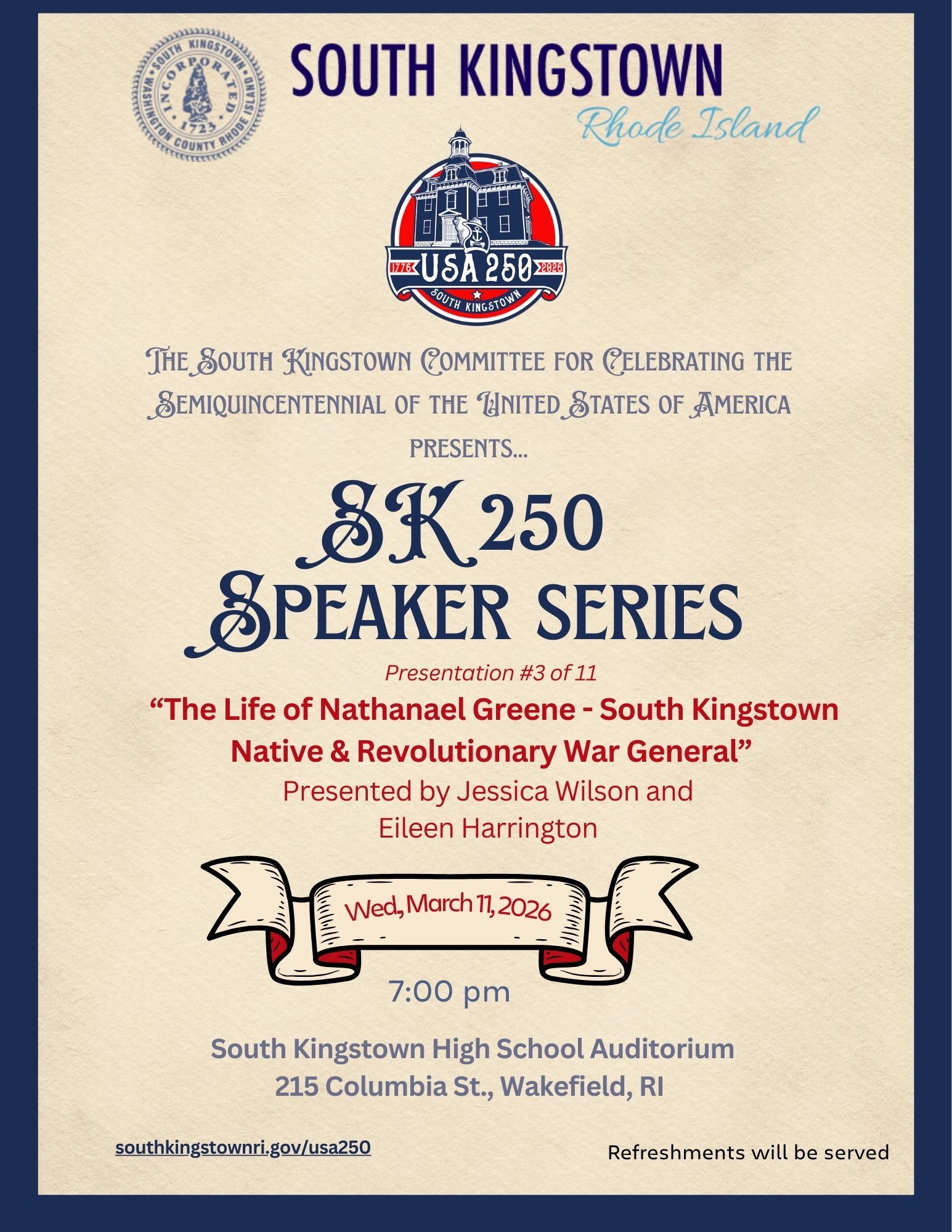 Flyer for SK USA 250 Speaker series Session 3